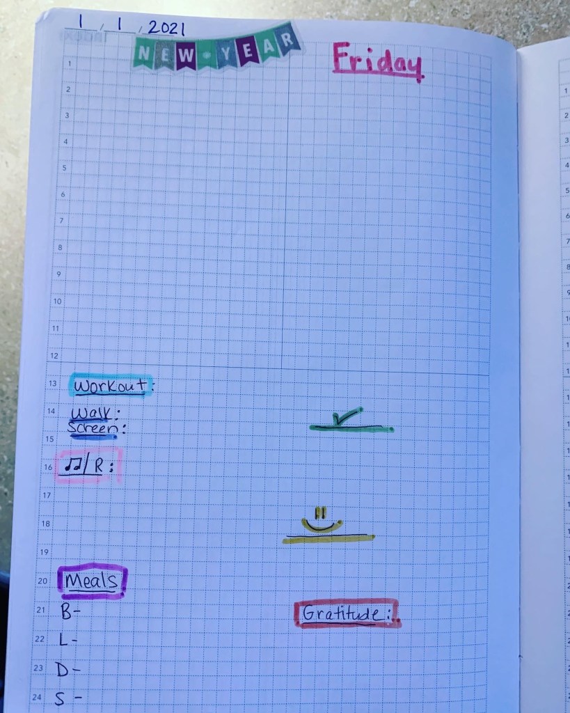 Daily page in Wonderland 222 planner