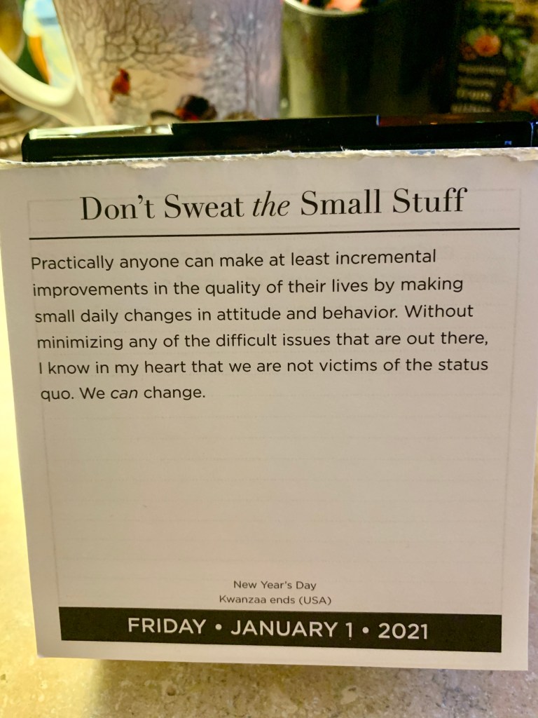 inspirational quote from calendar